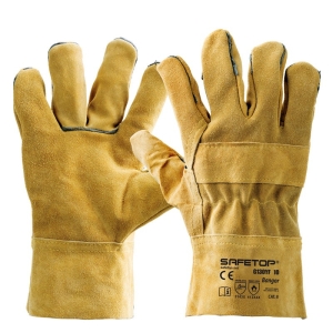 BANGOR Size 10   COW SPLIT LEATHER LINEN WELDER'S GLOVEONLY 1 SIZE yellow