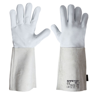 DOVER  Size 10 FULL COWGRAIN LEATHER, LONG SPLIT CUFF White