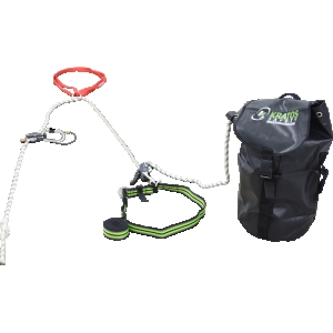 2-in-1 fall arrest system with pre-incorporated evacuation feature, 50 m