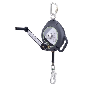 KALYPSO - cable, retraCTable fall arrester 20 m with integrated rescue winch