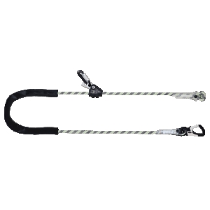 SKALA, Work positioning lanyard, anti-abrasion Kernmantle rope lg. 10 m, aluminum grip adjuster and conneCTors
