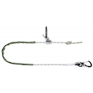 TIWA, Work positioning lanyard, Kernmantle rope lg., aluminum grip adjuster and connectors