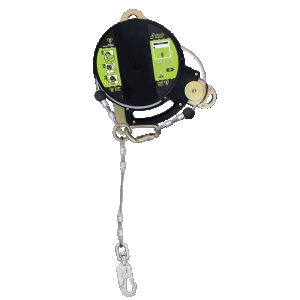 T-LINE, RetraCTable fall arrester with steel dual safety cable, lg. 12 m